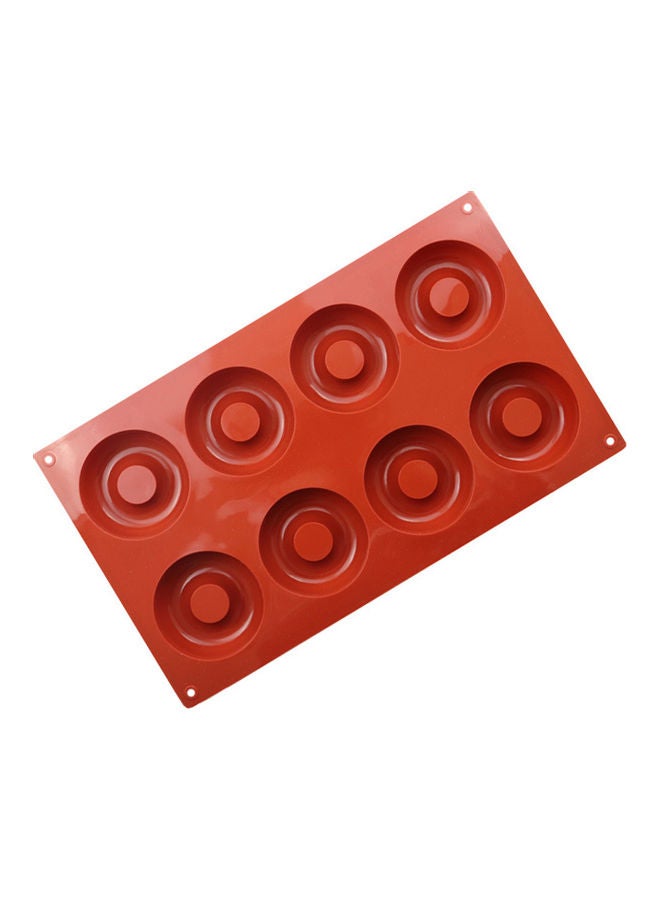 DIY Non-Stick 8-Cavity Doughnuts Baking Pans Red 6.7 x 11.5 x 2.5inch - Image 1