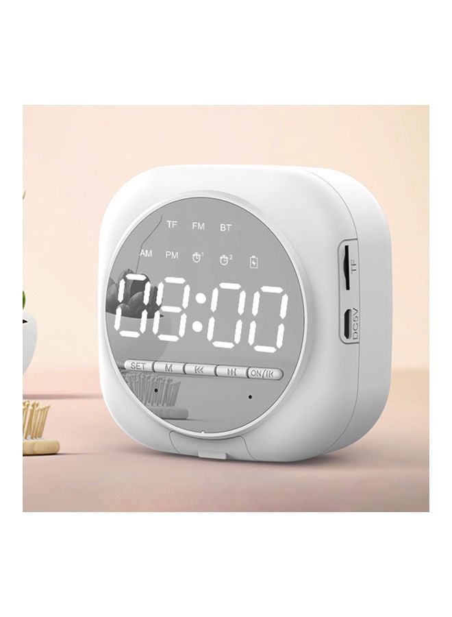 Bluetooth Speaker Alarm Clock White - Image 1
