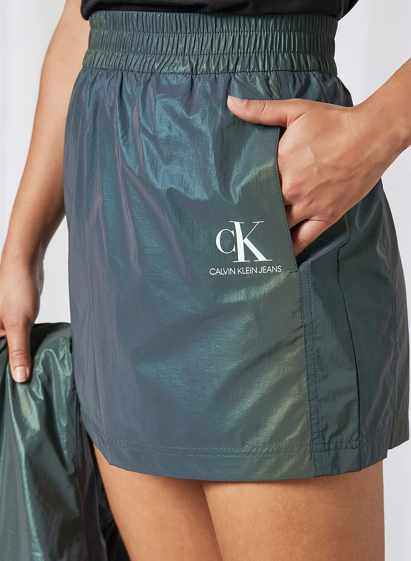 Calvin Klein Jeans Iridescent Mini Skirt Reflective Iridescent