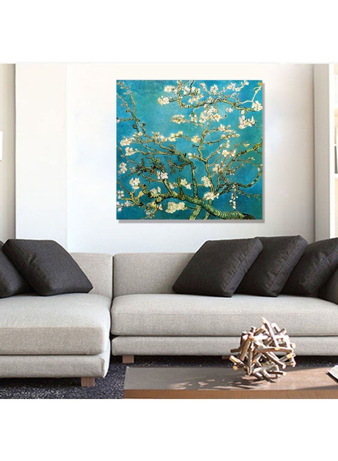 Almond Blossom Wall Decor Blue/White/Green 19.7x19.7x0.1ininch  - Image 3