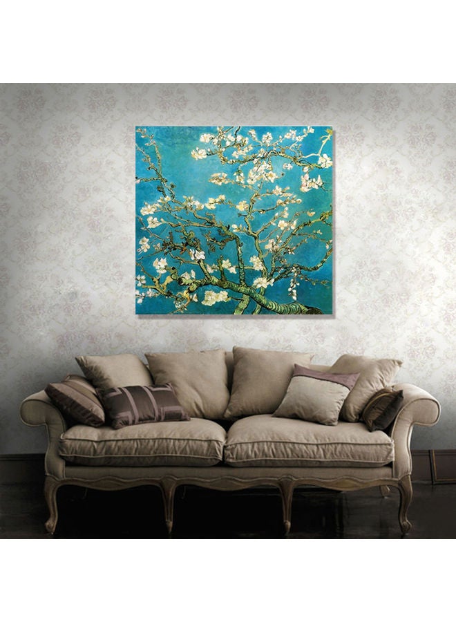 Almond Blossom Wall Decor Blue/White/Green 19.7x19.7x0.1ininch  - Image 4