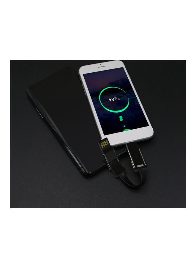 4-In-1 Keychain Charging Cable Blue/White  - Image 2