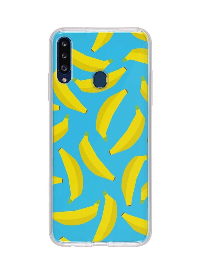 Scattered Bananas Full Print Flexible Case Cover For Samsung Galaxy A20S Blue/Yellow