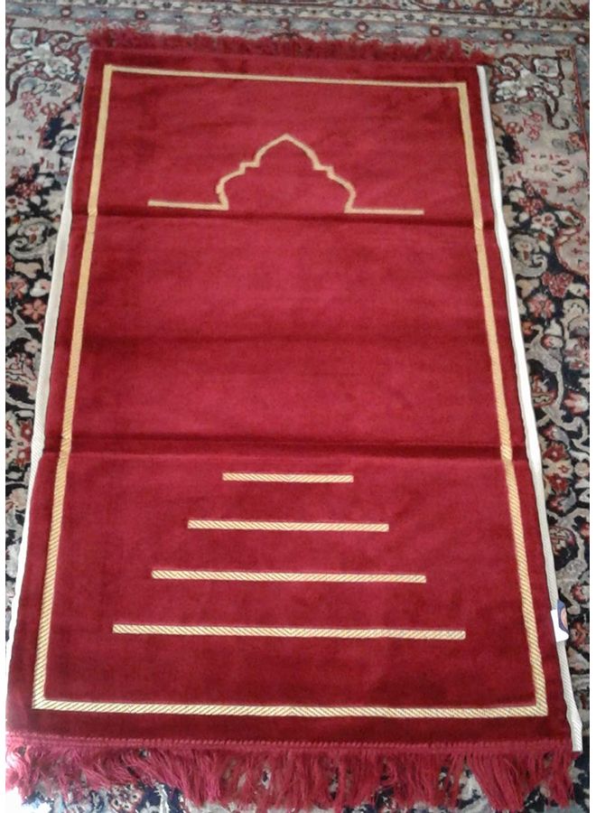سجادة صلاة قابلة للطي مصنوعة من الإسفنج الفاخر كستنائي 48بوصة - Image 3
