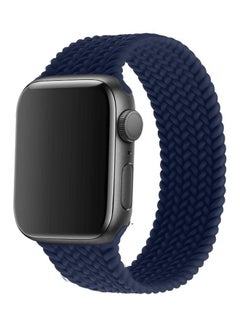 Silicone Braided Solo Loop Band Compatible With Apple Watch 1/2/3/4/5/6/SE Blue