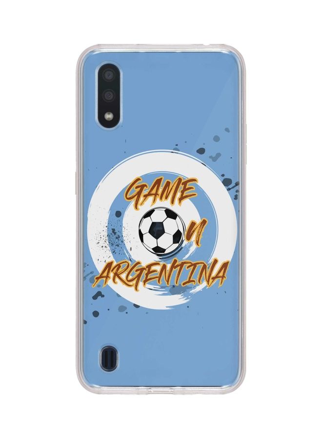 ستايلايزد غطاء حماية مرن بطبعة كاملة لعبارة "Game On Argentina" لهاتف سامسونج جالاكسي A01 متعدد الألوان 