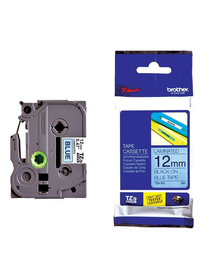 brother Tze-531 Labelling Tape Black/Blue - Image 1