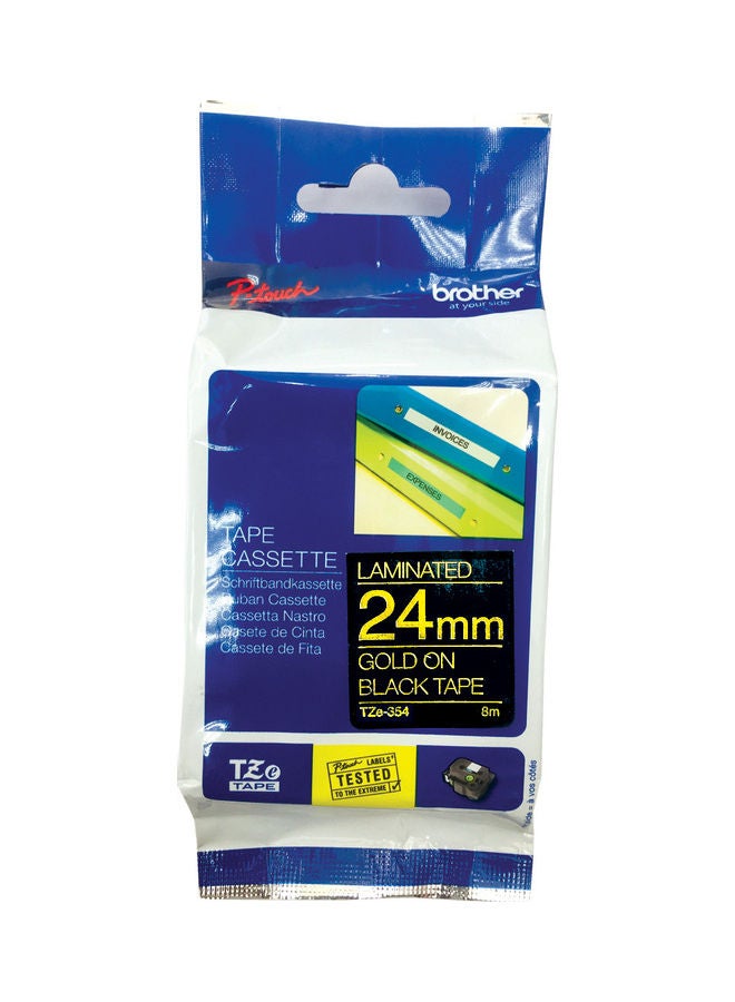 brother Tze-354  Label Tape Gold/Black - Image 1