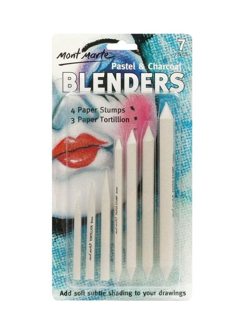 7-Piece Pastel And Charcoal Blenders White