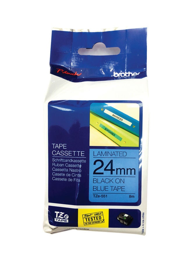 brother Tze-551 Label Tape Black/Blue - Image 1