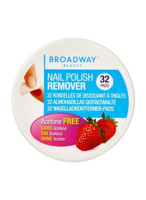 32-Piece Strawberry Scented Nail Polish Remover Pad White