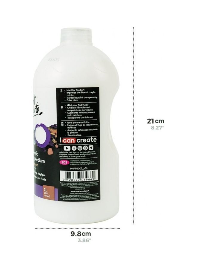 مونت مارتي سائل فاخر بقوام متوسط للاستخدام عند الرسم بالأكريليك أبيض - Image 3