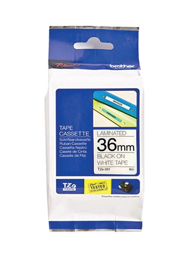 brother Tze-261 Label Tape Black/White - Image 2