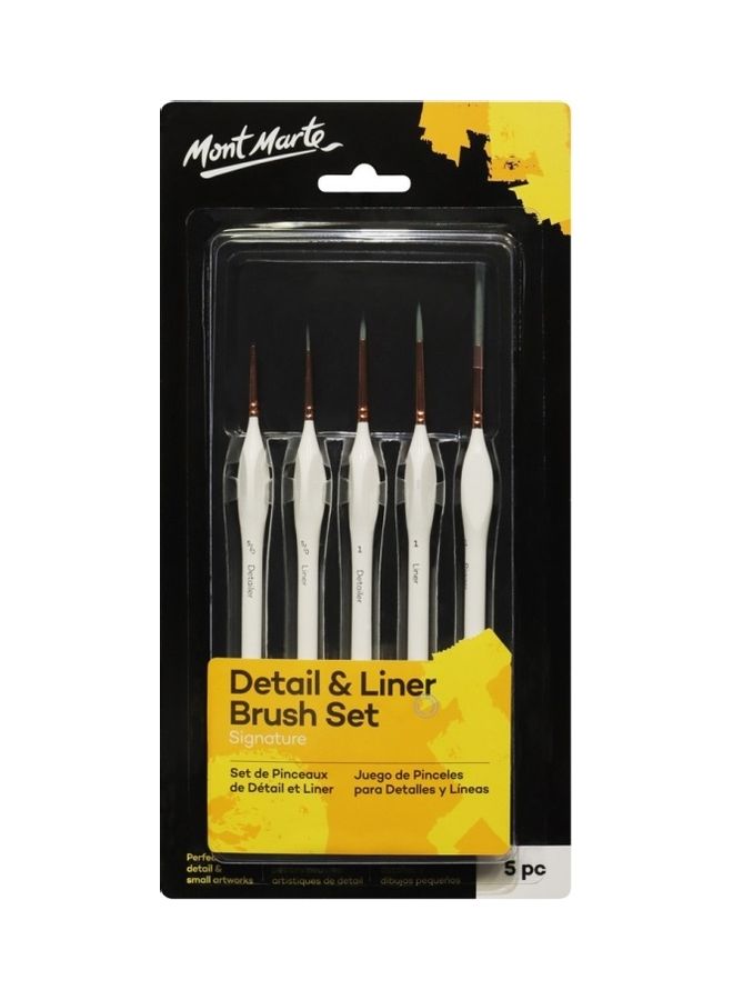 مونت مارتي مجموعة فرش بأداة للتشكيل والتحديد من 5 قطع أبيض - Image 1