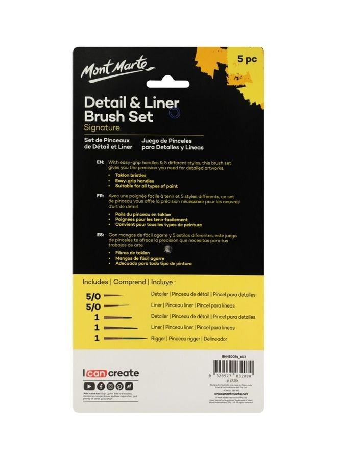 مونت مارتي مجموعة فرش بأداة للتشكيل والتحديد من 5 قطع أبيض - Image 2