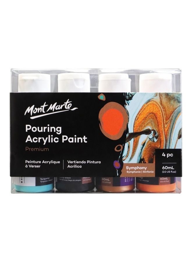 Mont Marte Premium Pouring Acrylic Paint Set Of 4 Multicolour - Image 1