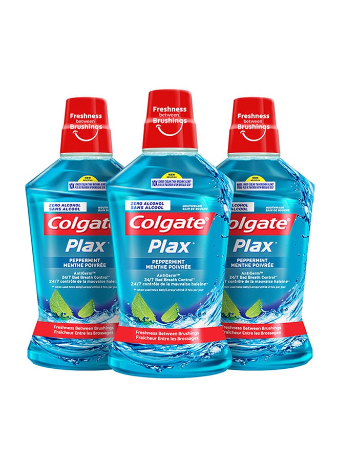 Colgate - Pack Of 3 Plax Peppermint Mint Mouthwash 500ml - Image 1
