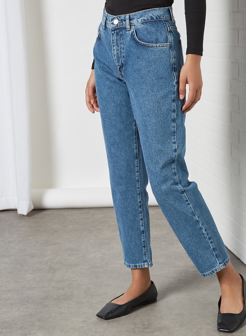 VERO MODA High Waist Loose Jeans Medium Blue Denim  - Image 1