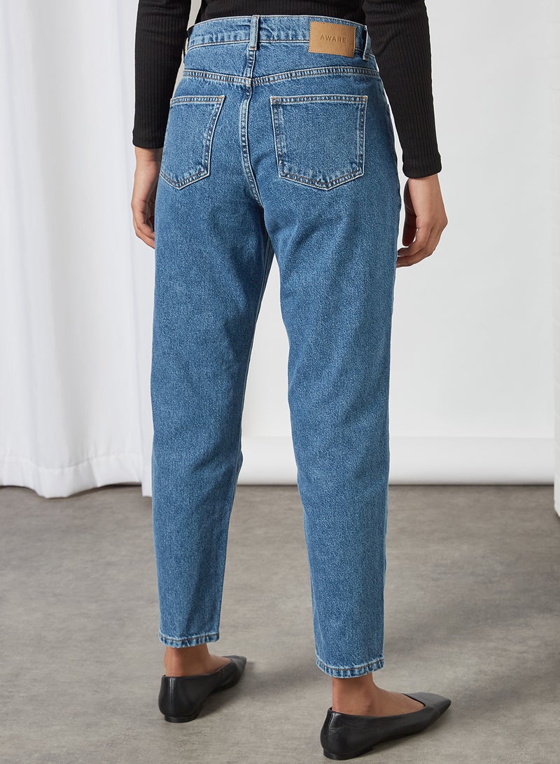 VERO MODA High Waist Loose Jeans Medium Blue Denim  - Image 2