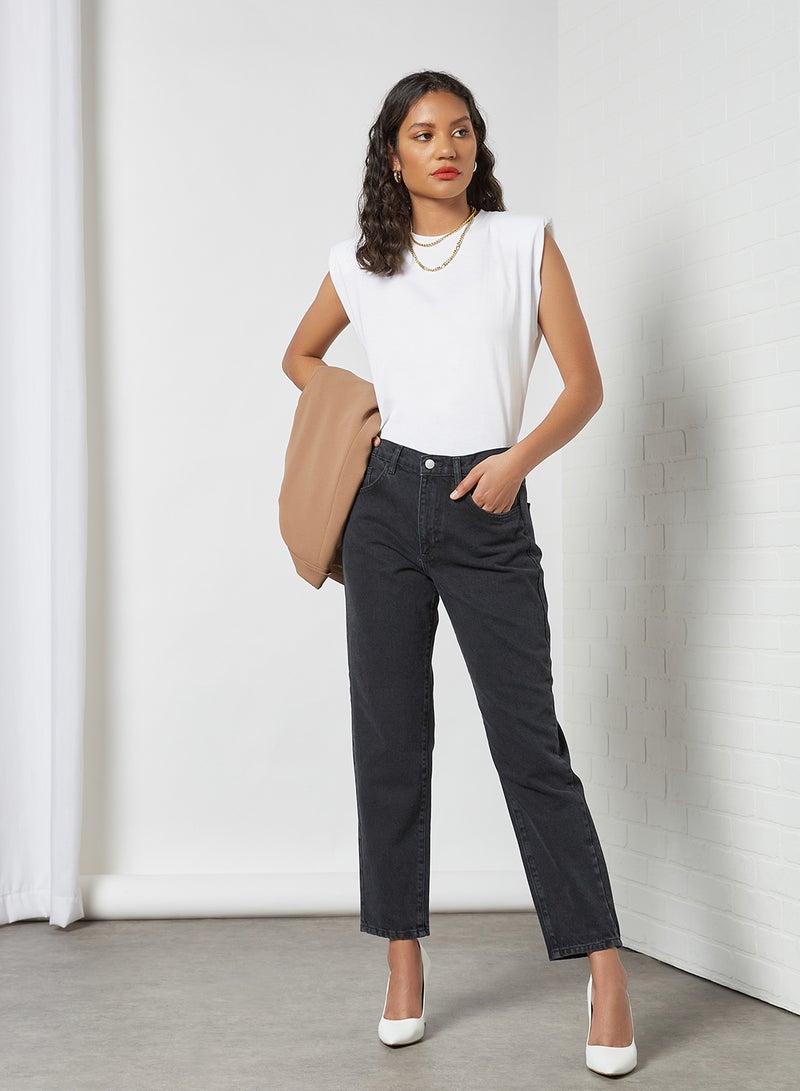 VERO MODA - High Waist Loose Jeans Black - Image 1