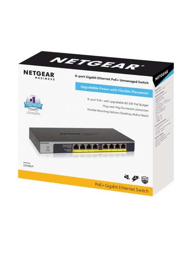 نت جير مفتاح GS108LP PoE 8 منافذ جيجابت إيثرنت LAN مفتاح MIT 8x PoE+ 60W (توصيل وتشغيل) مفتاح الشبكة PoE - Image 2