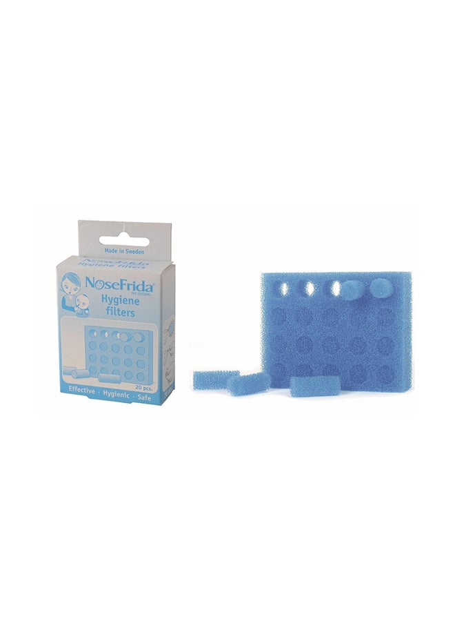 Nosefrida 20-Piece Hygiene Nose Filters Set Blue - Image 1