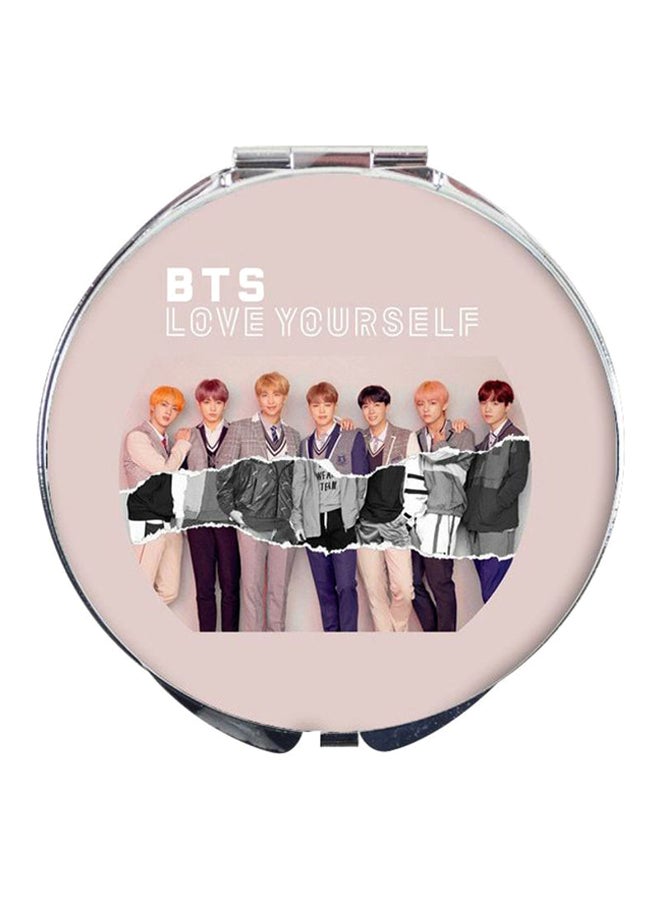 كول بيبي مرآة مزينة بعبارة "BTS Love Yourself" وردي / أبيض / أسود