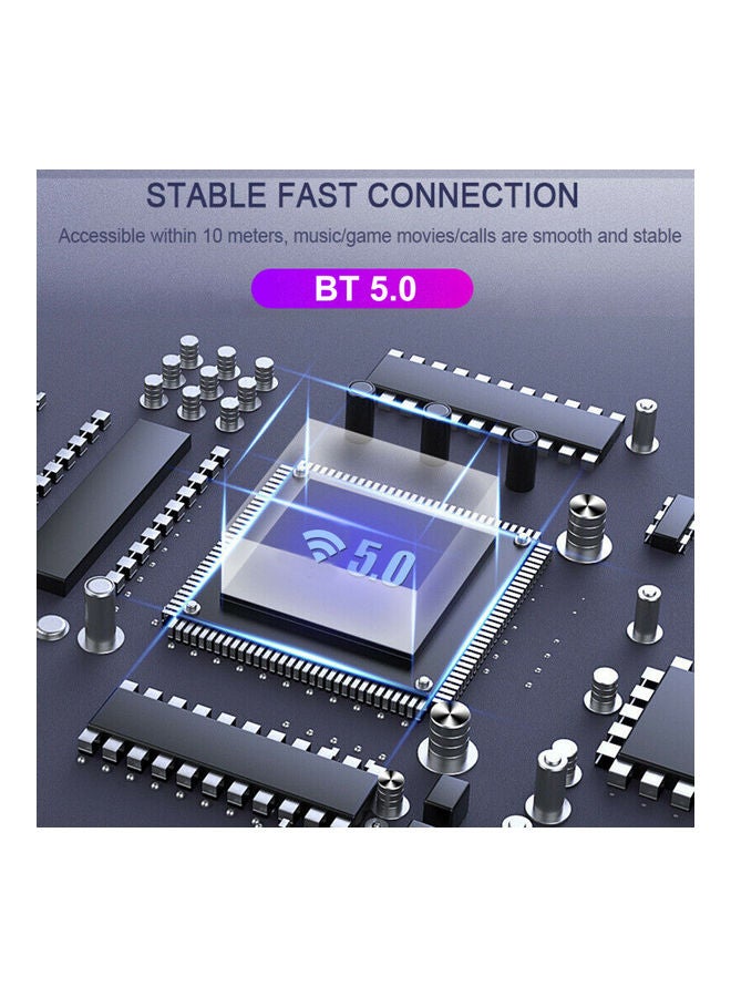 إيربادز لاسلكية حقيقية تعمل بتقنية البلوتوث 5.0 ومُزودة بميكروفون ومخرج USB أبيض - Image 2