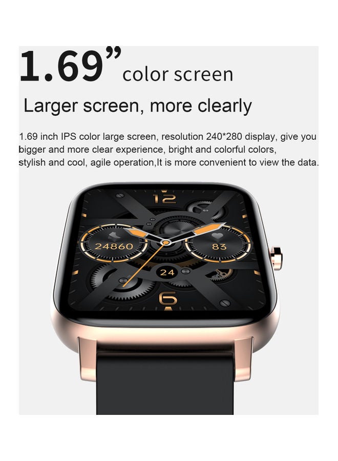 ساعة يد ذكية بشاشة تعمل باللمس اسود/ذهبي وردي - Image 2