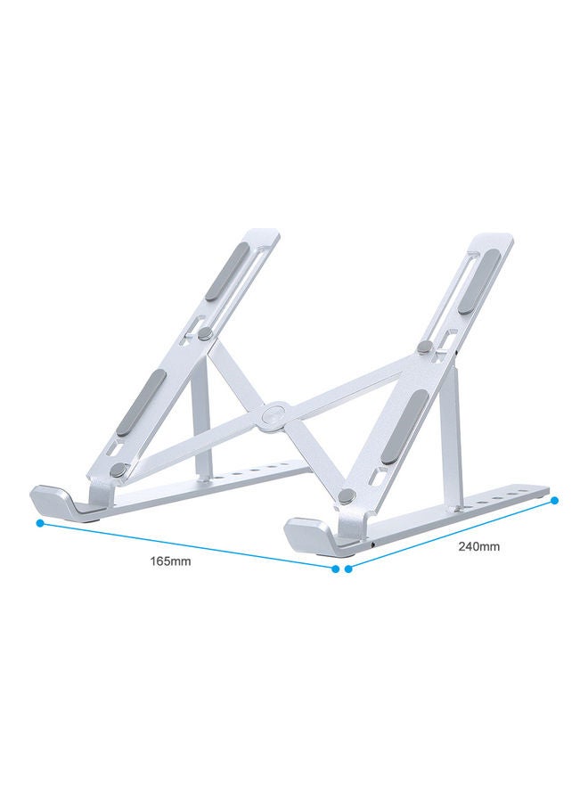 Generic - Heightening Aluminum Alloy Foldable Laptop Stand 26 x 2 x 6cm Silver - Image 1