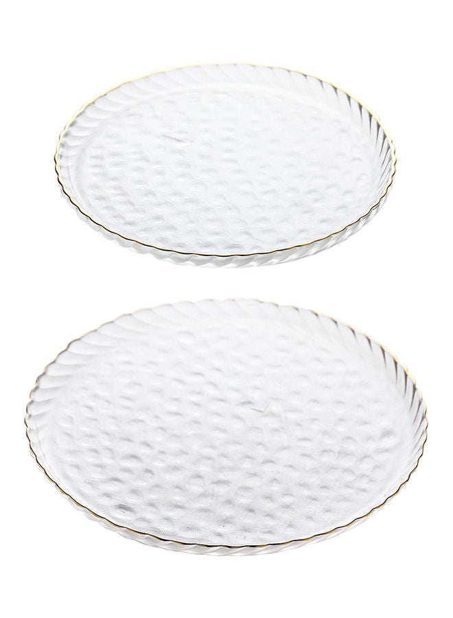 2-Piece Nordic Glass Western Round Steak Plate Clear - Image 1