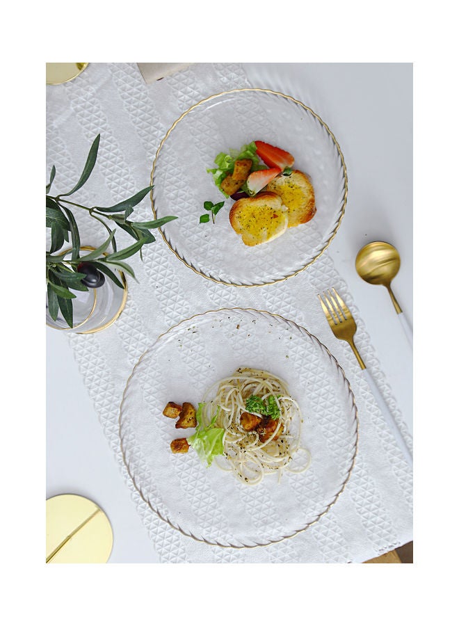 2-Piece Nordic Glass Western Round Steak Plate Clear - Image 2