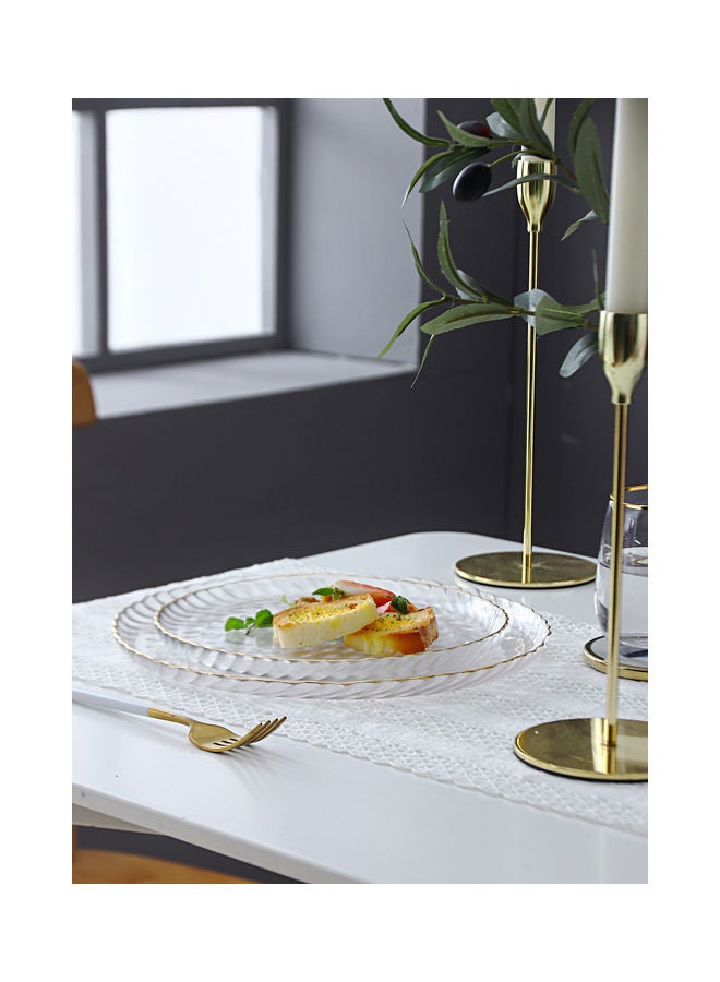 2-Piece Nordic Glass Western Round Steak Plate Clear - Image 3