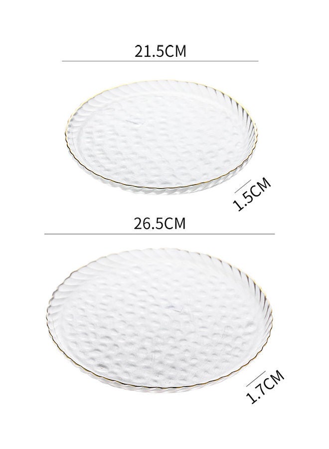 2-Piece Nordic Glass Western Round Steak Plate Clear - Image 4