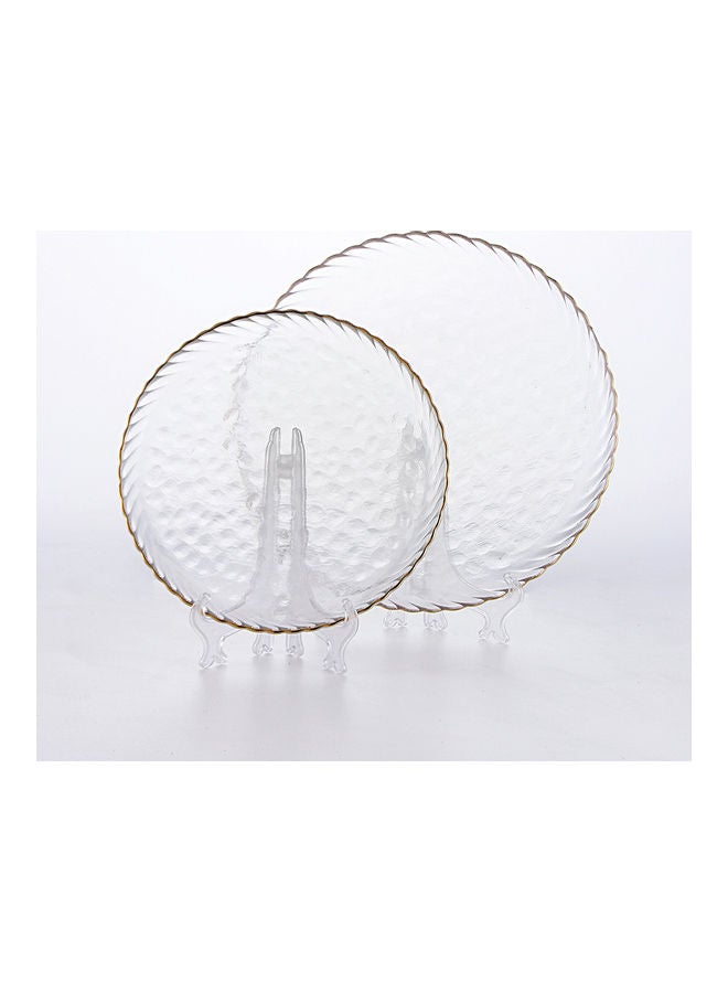 2-Piece Nordic Glass Western Round Steak Plate Clear - Image 5