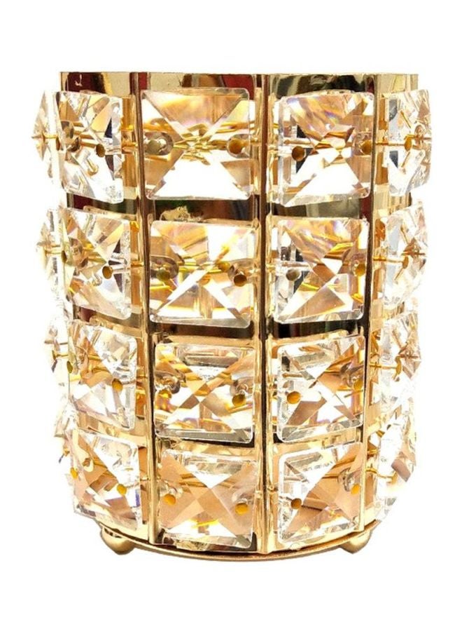 بيوينتي صندوق تخزين المكياج بتصميم أسطواني ذهبي/شفاف