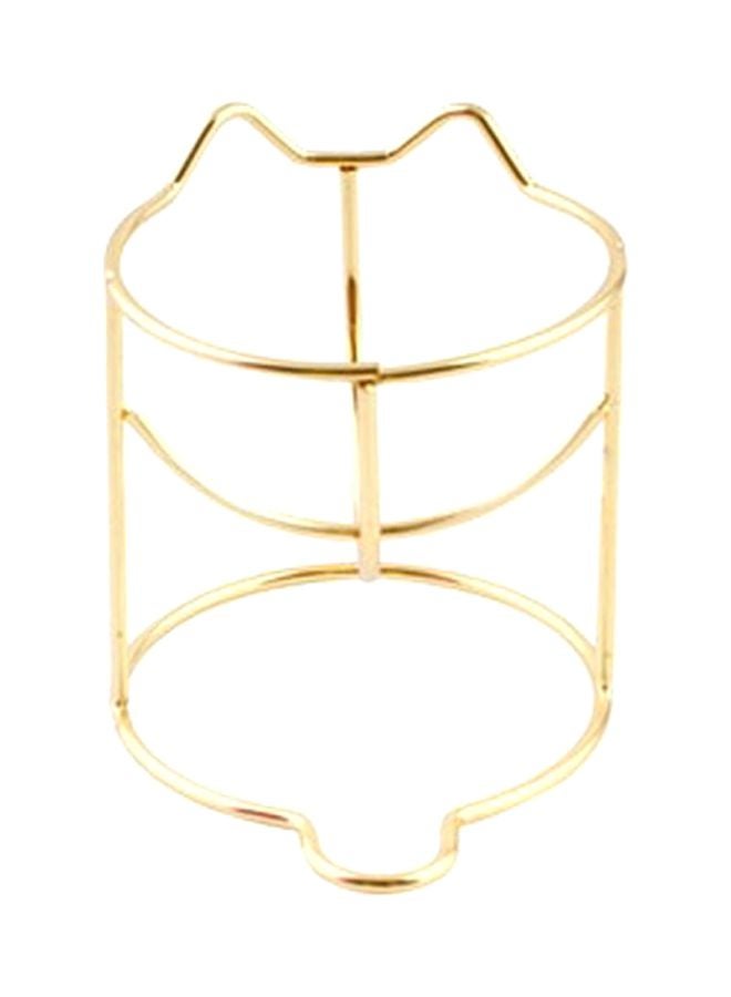 Beauenty Kitty Designed Metal Makeup Organizer Gold - Image 1