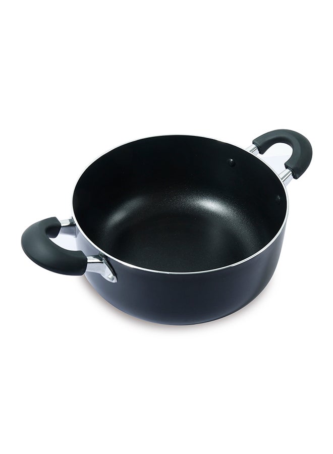 Homeway - Aluminium Casserole With Lid Black/Clear/Silver 26cmcm - Image 1