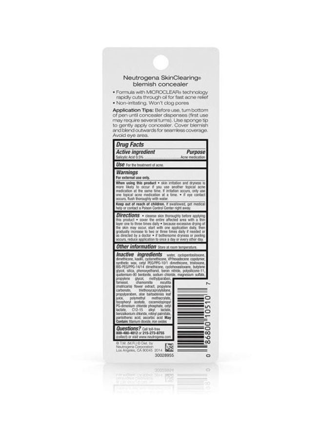 Neutrogena Skin Clearing Blemish Concealer Light 10 - Image 3