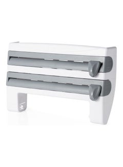 Kitchen Paper Roll Holder With Towel Rack White/Grey 10x39x24cm