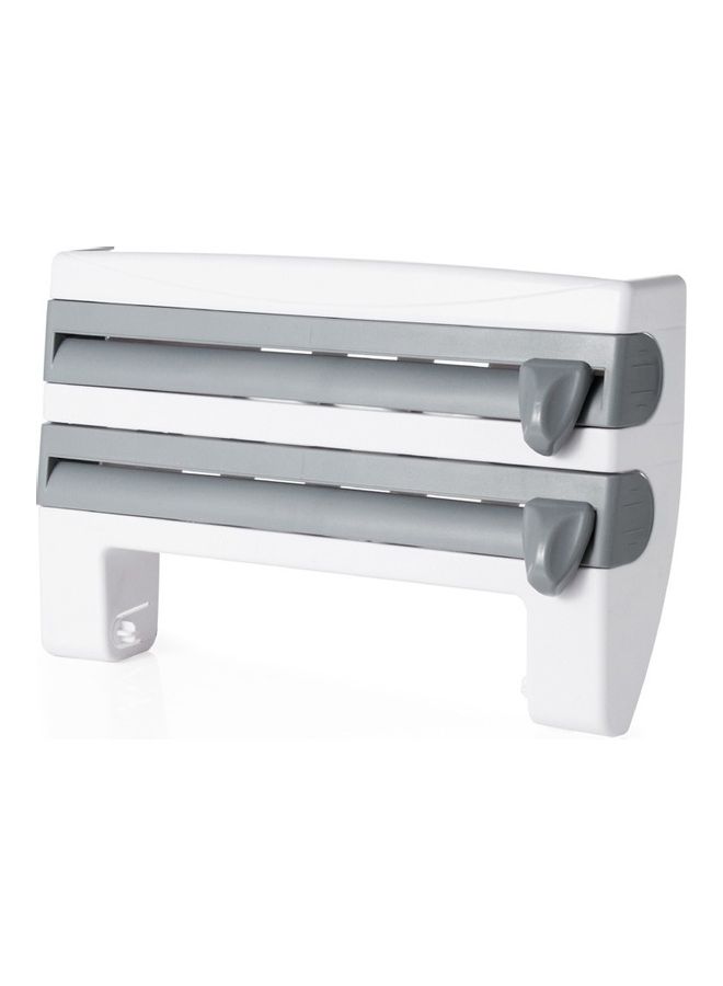 Olliwon - Kitchen Paper Roll Holder With Towel Rack White/Grey 10x39x24cm - Image 1