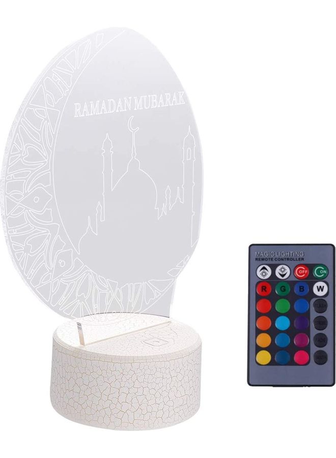 Decorative Colourful 3D Ramadan Mubarak Night Light White - Image 1