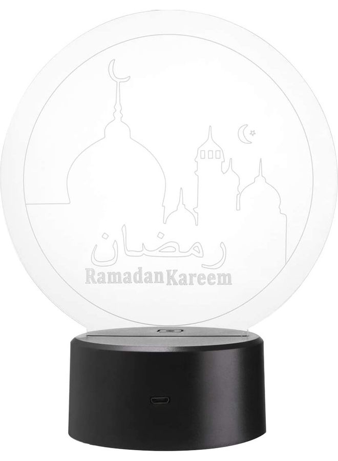 Decorative Colourful 3D Ramadan Mubarak Night Light Black/Clear - Image 1
