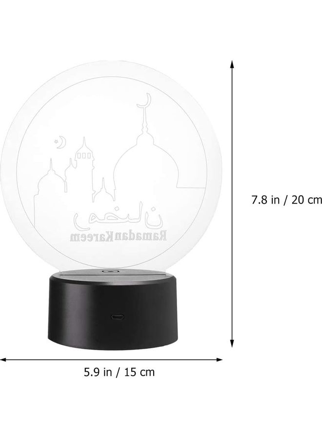 Decorative Colourful 3D Ramadan Mubarak Night Light Black/Clear - Image 2