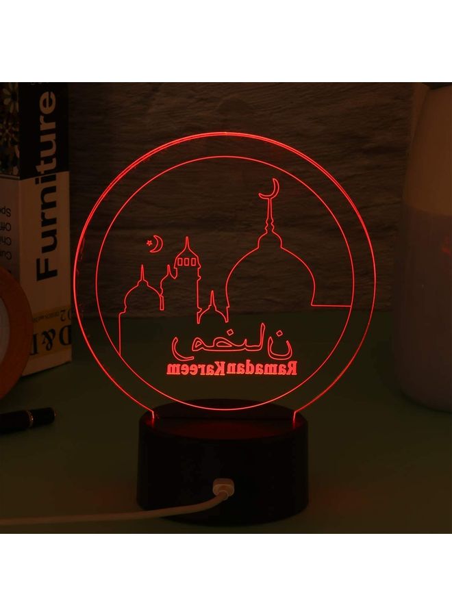 Decorative Colourful 3D Ramadan Mubarak Night Light Black/Clear - Image 3