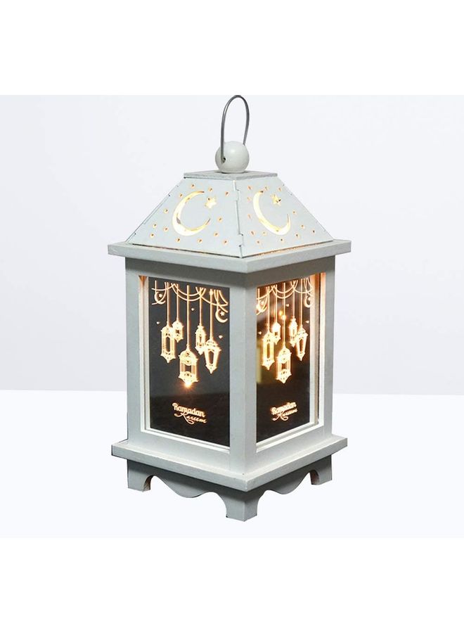 فانوس رمضان كريم معلق قابل للحركة للزينة أبيض - Image 1