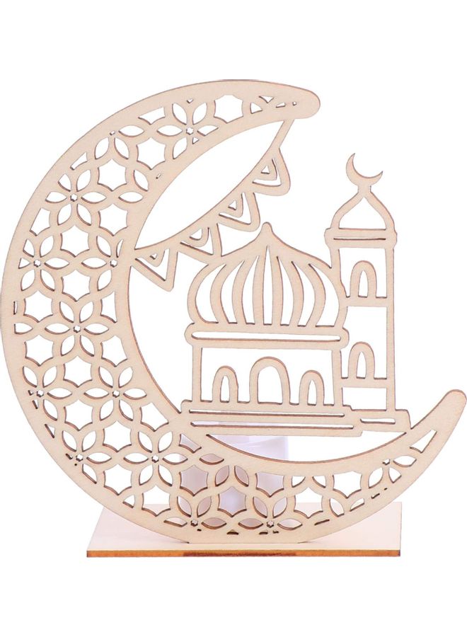 Decorative Ramadan Mubarak Wooden Table Lamp Beige