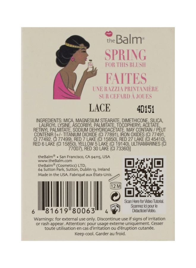 theBalm Instain Long-Wearing Powder Staining Blush Lace Pink - Image 4