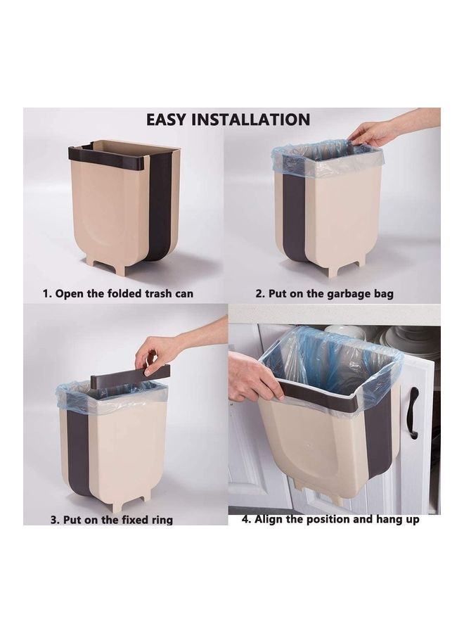 Olliwon Hanging Kitchen Trash Can Beige/Brown 10x27x24.5cm  - Image 2