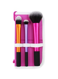 REAL TECHNIQUES 3-Piece Travel Essentials Brush Set Pink/Black/Violet  - Image 2